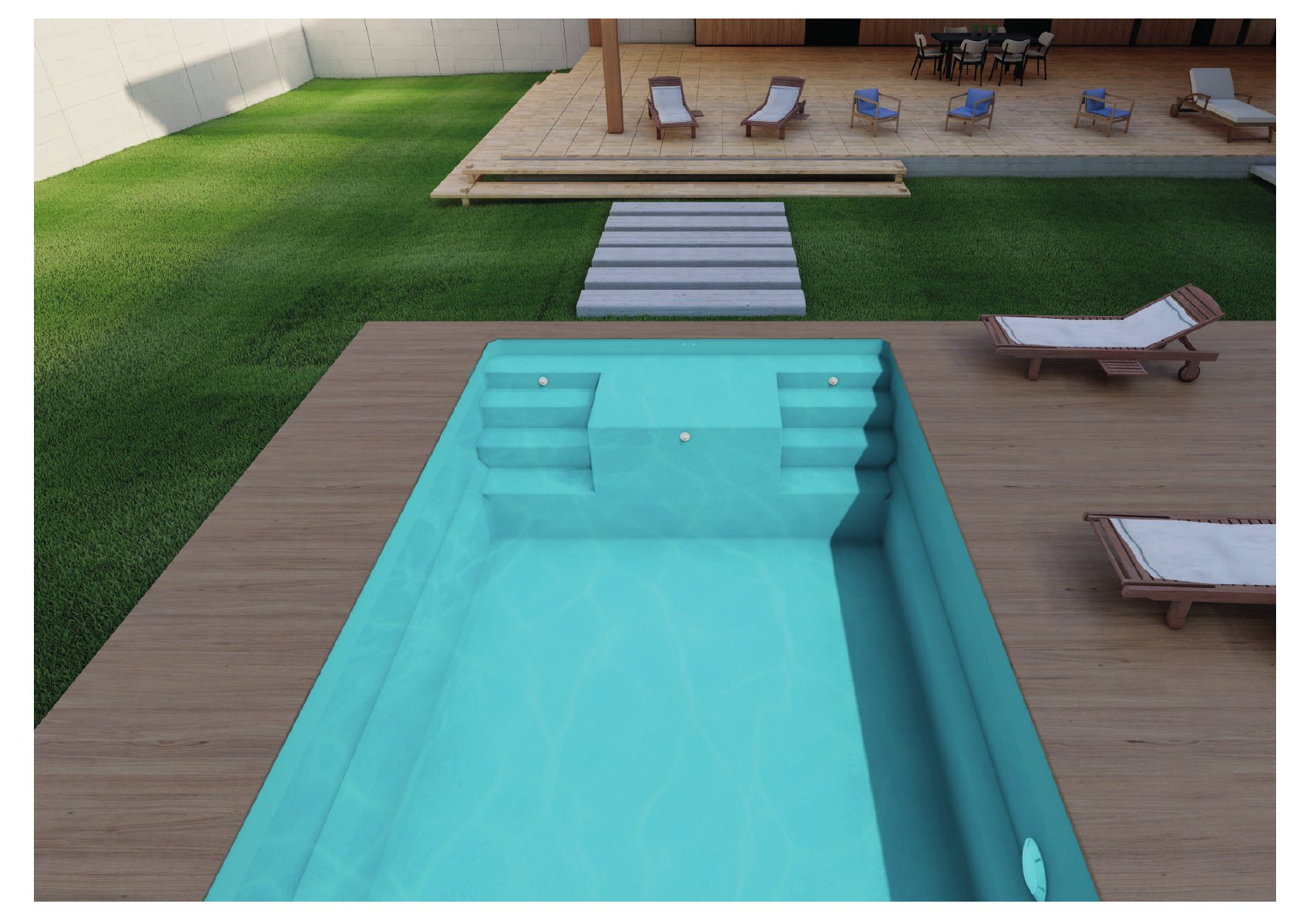 Mini-piscine dans un jardin