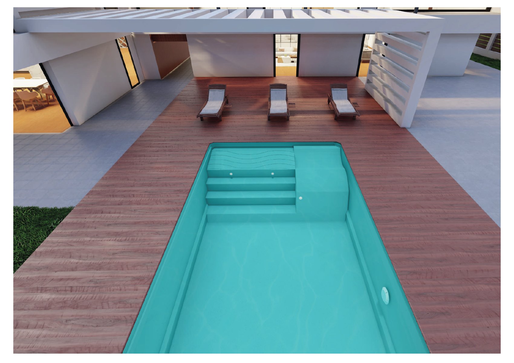 Piscine dans un aménagement, photo du catalogue Garden Piscines